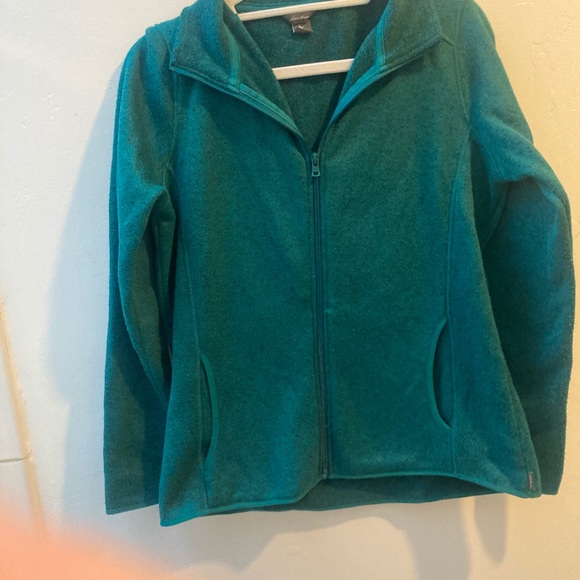 Eddie Bauer Jackets & Blazers - Eddie Bauer Teal/green Full Zip Fleece Jacket With 2 Pockets Stretchy Size Large